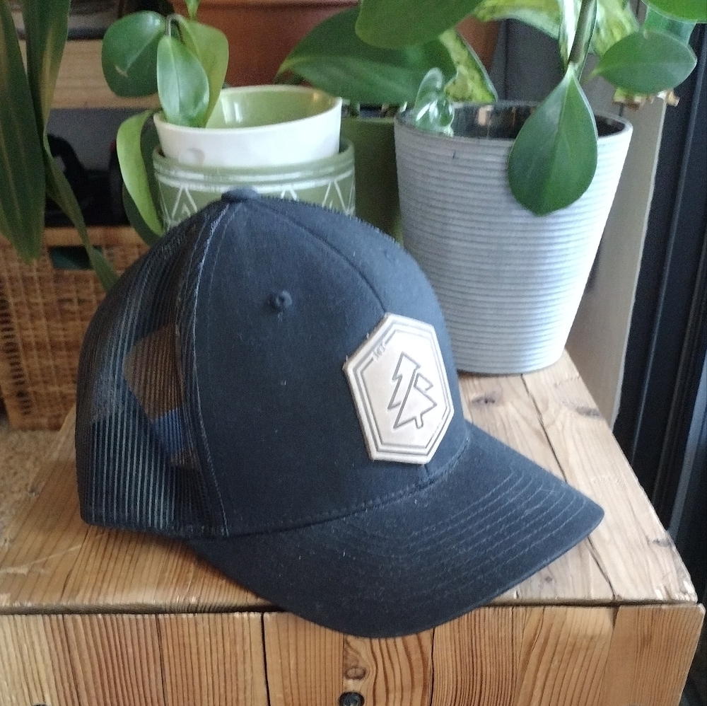Black Trucker Hat with Tree Logo - Picture 4 of 5